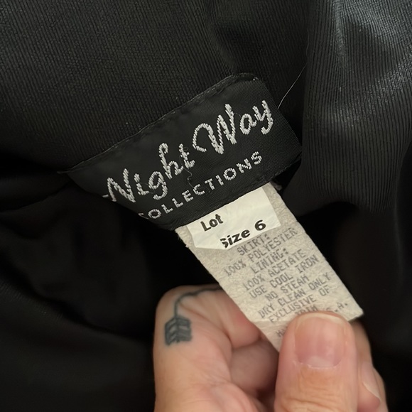 NIGHT WAY COLLECTIONS Black Lace Embroidered One Shoulder Mini Dress - Picture 5 of 5